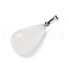 Teardrop Platinum Tone Brass Quartz Crystal Pendants G-F267-04I-4