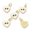 Real 18K Gold Plated Brass Enamel Charms KK-L206-020G-2