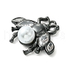 Rack Plating Brass with ABS Imitation Pearl Pendants KK-G501-18EB-2