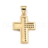 Real 18K Gold Plated Brass Micro Pave Clear Cubic Zirconia Pendants KK-G402-10G-A-3