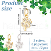 BENECREAT 12Pcs 2 Colors Brass Micro Pave Cubic Zirconia Charms KK-BC0012-14-2