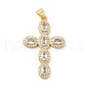 Rack Plating Brass Cubic Zirconia Pendants KK-G456-25G-01-1
