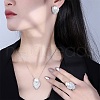 Alloy & Round Imitation Pearl Earrings & Pendant Necklaces & Rings Sets for Women WG40743-01-4
