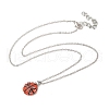 Zinc Alloy Hyacinth Rhinestone Sport Ball Pendant Cable Chain Necklaces NJEW-U024-01P-03-4