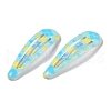 10Pcs 5 Colors Tartan Pattern Epoxy Resin Snap Hair Clip PHAR-P009-01C-3