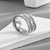 304 Stainless Steel Crystal Rhinestone Finger Rings FS-WG432ED-17-1