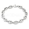 304 Stainless Steel Oval Link Chain Bracelets for Women Men BJEW-F488-48B-P-4