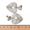 Heart 304 Stainless Steel Dangle Stud Earrings EJEW-Z109-03P-5