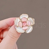Camellia Flower Alloy & Cat Eye Brooches for Backpack Clothes PW-WGAB4DF-02-2