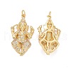 Rack Plating Brass Micro Pave Cubic Zirconia Pendants KK-I689-16G-2