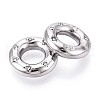 304 Stainless Steel Rhinestone Linking Rings STAS-T064-77P-1