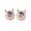 Brass Micro Pave Cubic Zirconia Beads KK-G531-01G-04-1