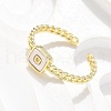 Brass Shell Cuff Rings for Women RJEW-C126-01G-3