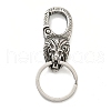Tibetan Style 316 Surgical Stainless Steel Fittings with 304 Stainless Steel Key Ring FIND-Q101-03AS-1