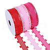 3 Rolls 3 Colors Heart Valentine's Day Polyester Lace Trim OCOR-FG0002-74-1