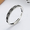 Leaf 925 Sterling Silver Adjustable Finger Rings FS-WG9DE26-01-1