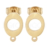 Oval Ion Plating(IP) 304 Stainless Steel Stud Earring Findings STAS-I206-122G-1