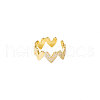 Heart Brass Micro Pave Clear Cubic Zirconia Cuff Rings for Women FS-WG66D21-01-5
