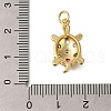 Rack Plating Brass Micro Pave Cubic Zirconia Pendants ZIRC-F142-21G-3
