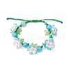 Floral Acrylic Beads Braided Bead Bracelets for Women BJEW-MZ00184-03-2