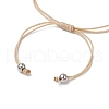 Natural Rose Quartz Beads Braided Bead Bracelets BJEW-TA00621-03-4