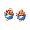 Alloy Royal Blue Enamel Connector Charms FIND-U033-02G-1
