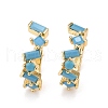 Cubic Zirconia Star Cuff Earrings EJEW-A069-17G-B-1