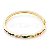 Brass Micro Pave Cubic Zirconia Hinged Bangles for Women BJEW-K274-08G-4