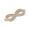 Brass Micro Pave Clear Cubic Zirconia Connector Charms KK-Q044-01B-G-2