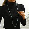 Fashionable Glass & Plastic Imitation Pearl Round Teardrop Beaded Long Necklaces for Women ZZ8704-3-2