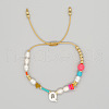 Bohemian Style Shell Letter Bead Braided Bead Bracelets for Women WG07C1E-17-1