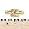 Brass Micro Pave Clear Cubic Zirconia Fold Over Clasps KK-U059-18G-3