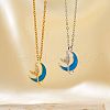 Shiny Brass Micro Pave Clear Cubic Zirconia Pendant Necklaces for Women FQ5773-2