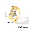 Elegant Geometric Brass Micro Pave Cubic Zirconia Cuff Rings for Women KY7986-3-4