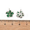 Flower Brass Micro Pave Cubic Zirconia Stud Earrings for Women EJEW-G428-28A-01-6