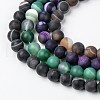 Natural Striped Agate/Banded Agate Bead Strands G-K166-12-8mm-1