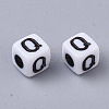 White Opaque Acrylic Beads MACR-R869-02Q-2