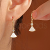 Elegant Shiny Fan-shaped Brass Hoop Earrings ZO2833-3