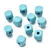 Spray Painted Wooden Beads WOOD-P021-01C-26-1