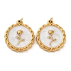 304 Stainless Steel Enamel Pendants STAS-U061-51G-02A-1