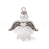 Glass Seed Beaded Angel Pendants PALLOY-MZ00714-01-1