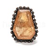 Natural Yellow Quartz Open Cuff Ring RJEW-M166-03R-C-2