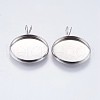 Tarnish Resistant 304 Stainless Steel Pendant Cabochon Settings STAS-I069-37-18MM-1