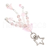 Flower Glass & Plastic Pearl & Alloy Pendant Decorations HJEW-JM03434-5