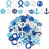  100Pcs 5 Styles Ocean Theme Dyed Wood Pendants WOOD-NB0001-96-1