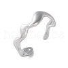 Non-Tarnish 304 Stainless Steel Wave Open Cuff Ring for Women RJEW-C040-02P-5