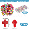 SOFPLATE 300Pcs Crackle Opaque Acrylic Beads OACR-SP0001-06-2