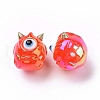 UV Plating Rainbow Iridescent Acrylic Beads OACR-A018-03D-3