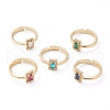 Mother's Day Rings Adjustable Brass Micro Pave Cubic Zirconia Finger Rings RJEW-Z006-F-1