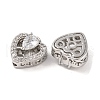 Brass Micro Pave Clear Cubic Zirconia Beads KK-S389-23P-2